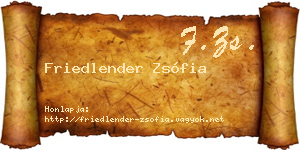 Friedlender Zsófia névjegykártya